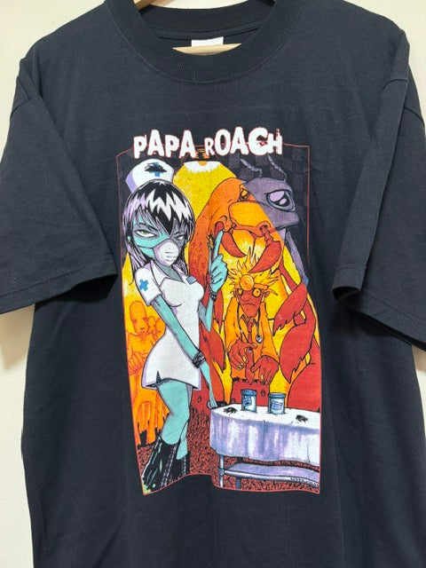 Vintage 2000 Papa Roach Nurse Europe Band Promo T-shirt LARGE