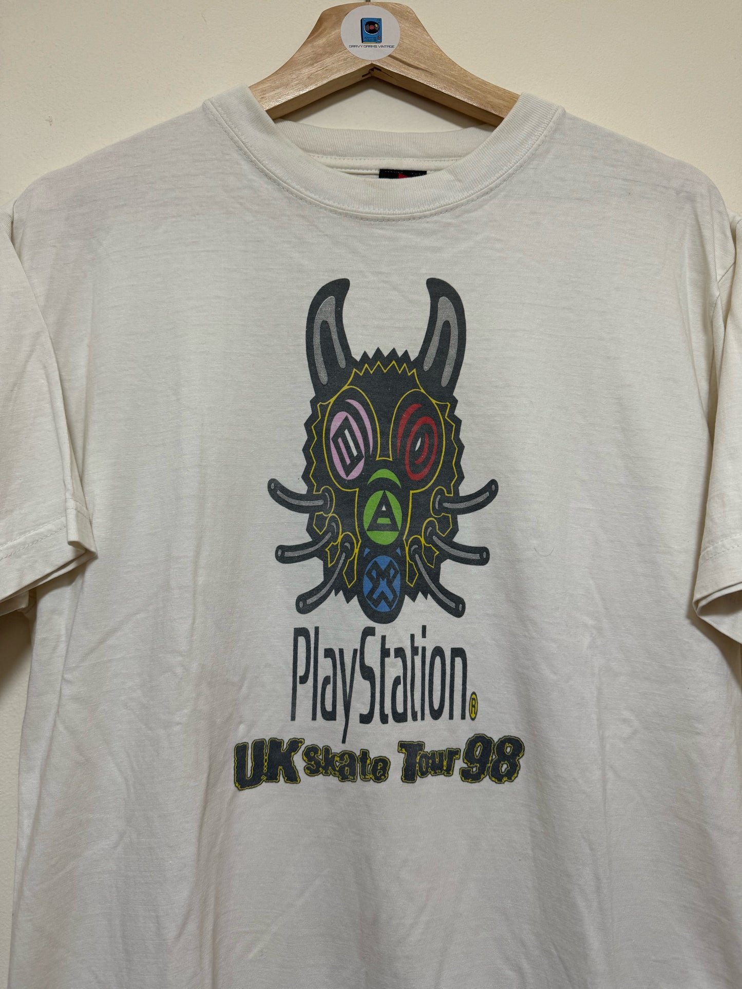 Vintage 1998 PlayStation Video Game Skate Tour Promo Original T-Shirt Tee SMALL/MEDIUM