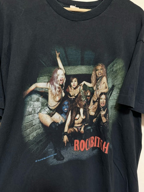 Vintage 1997 Rockbitch Access All Areas Europe Tour Promo T Shirt XL